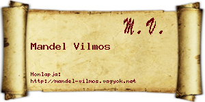 Mandel Vilmos névjegykártya