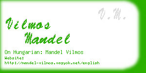 vilmos mandel business card